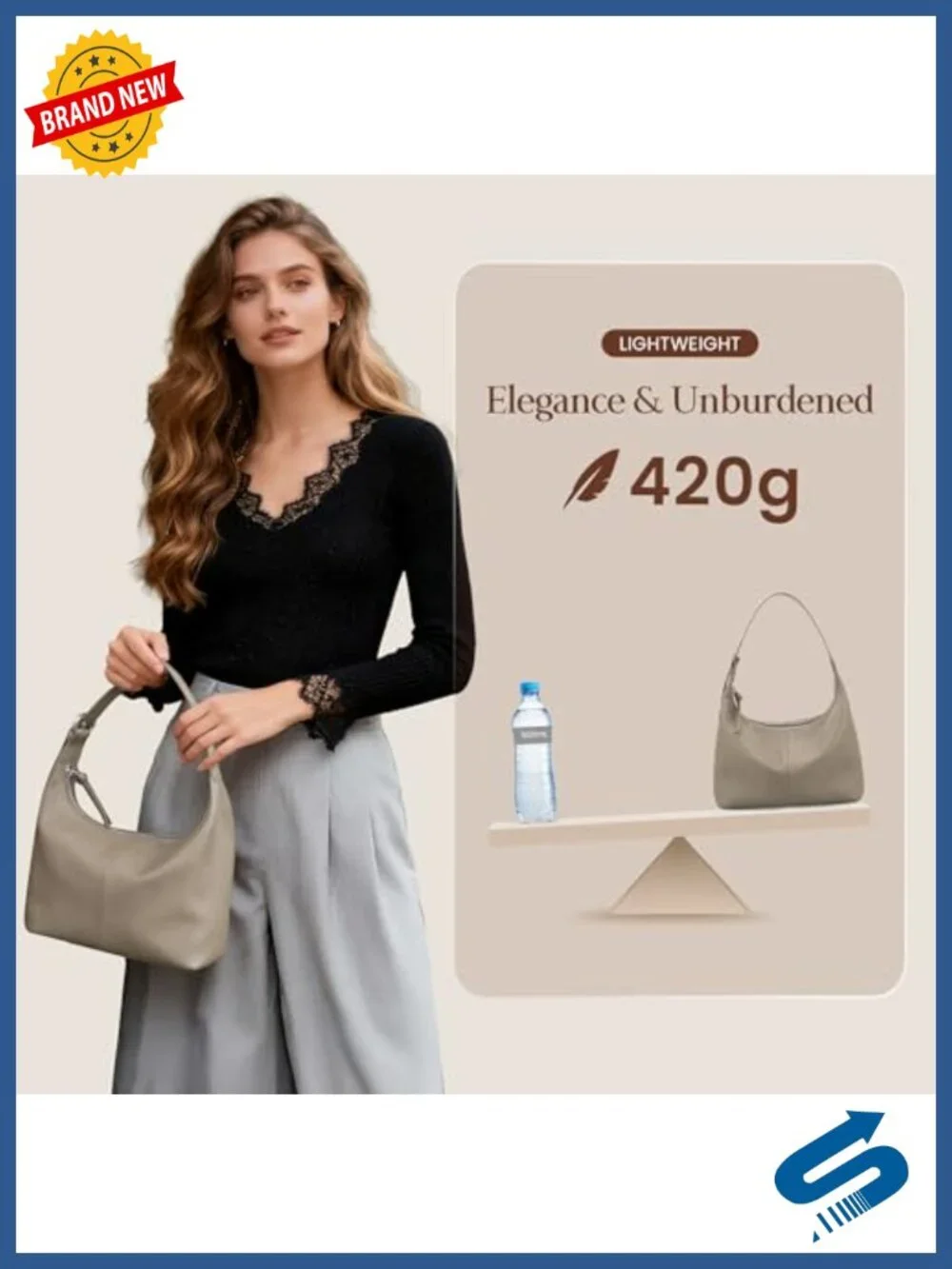 Genuine Leather Slouchy Hobo Bag Women Ultra Lightweight Shoulder Purse Handbag